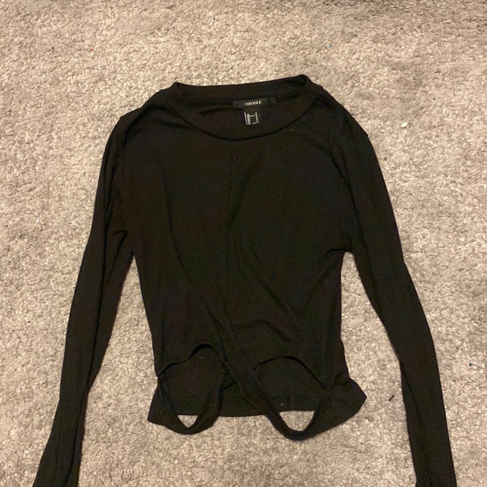 Forever 21 long sleeve cut out top